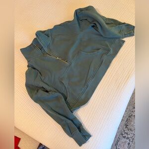 lululemon athletica Green Scuba Zip-Up Sweater